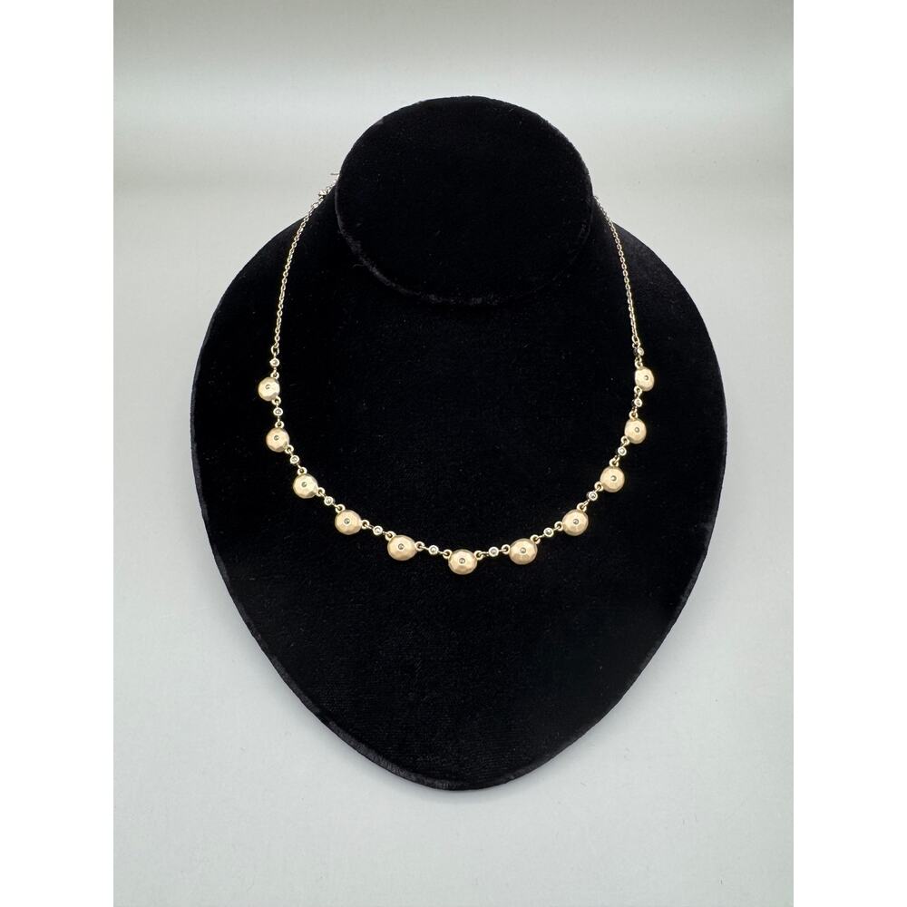 Vintage Liz Claiborne LC Brushed Gold Tone Dainty Necklace